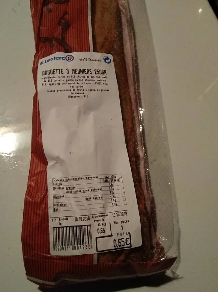 Baguette 3 meuniers 250gr