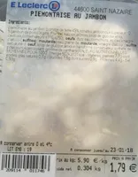 Piemontaise au jambon