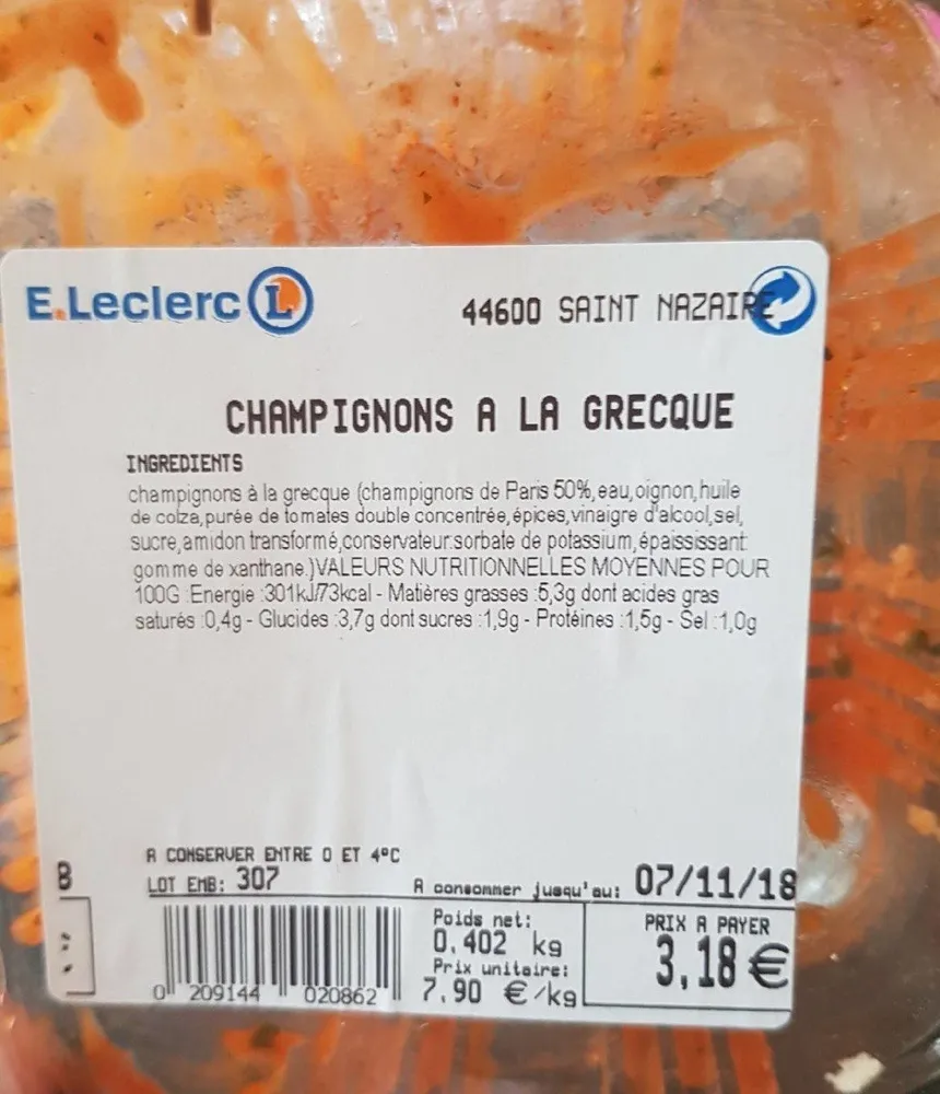 Champignons à la grecque