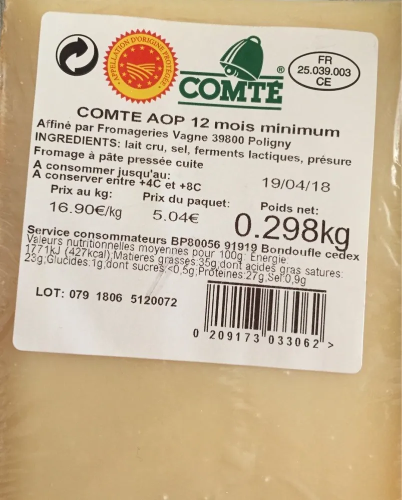 Comte AOP 12 mois minimum