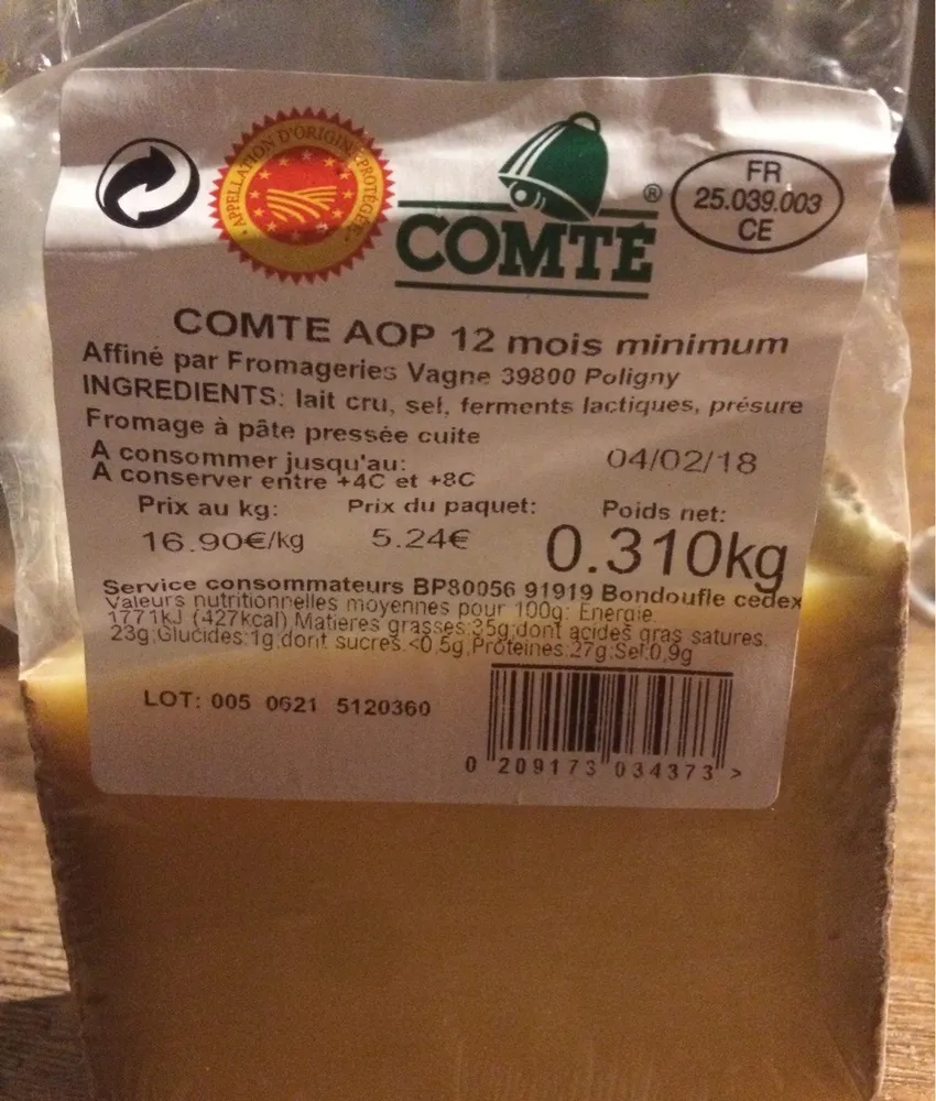 Comte AOP 12mois minimum