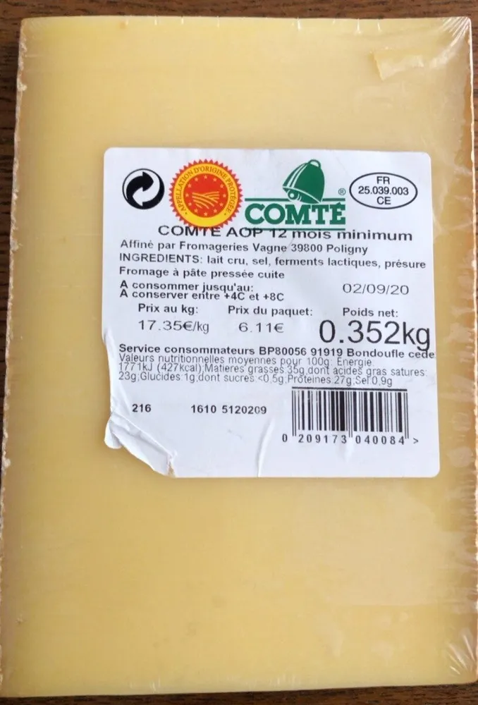 Comté AOP 12 mois minimum