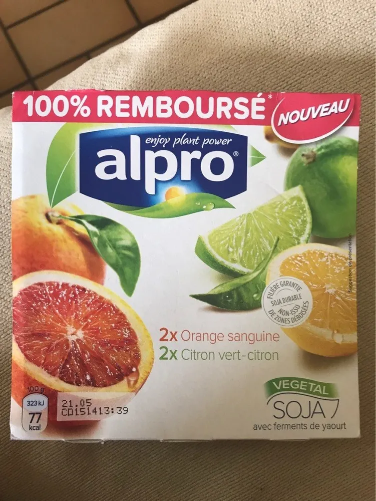 soja végétal orange citron vert