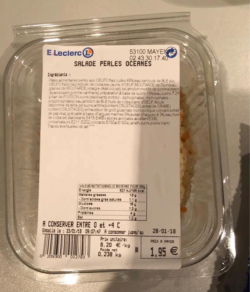 Salade perles oceanes