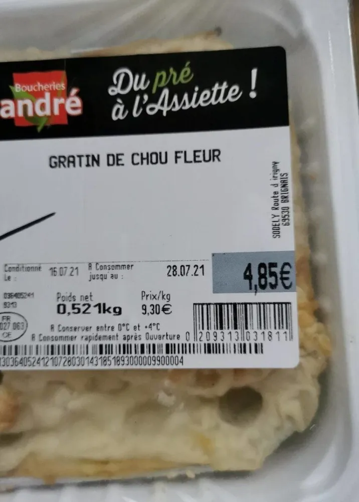 Gratin de chou fleur