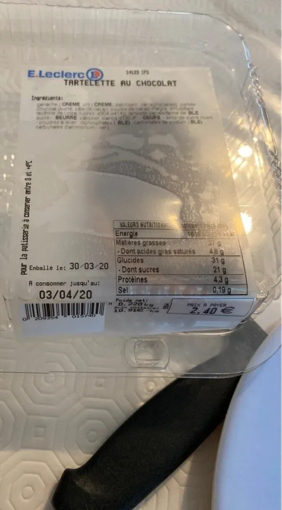 Tartelette au chocolat