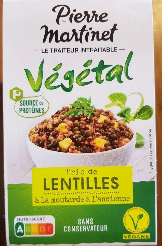 Pierre Martinet trio de lentilles à la moutarde