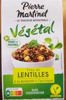 Pierre Martinet trio de lentilles à la moutarde