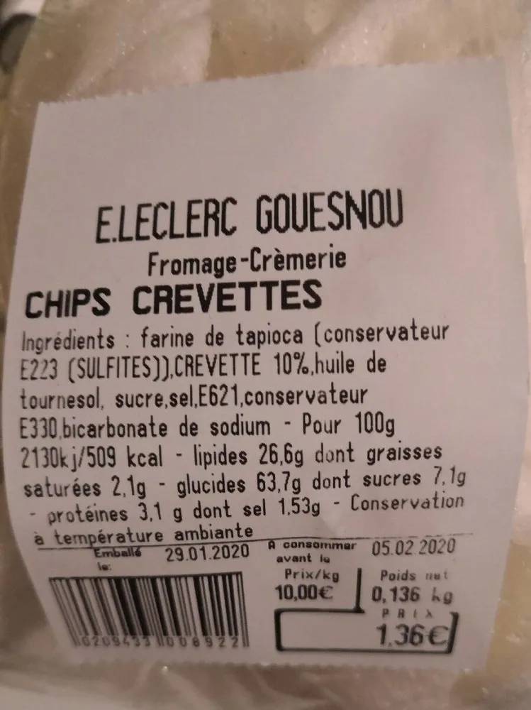 Chips crevettes