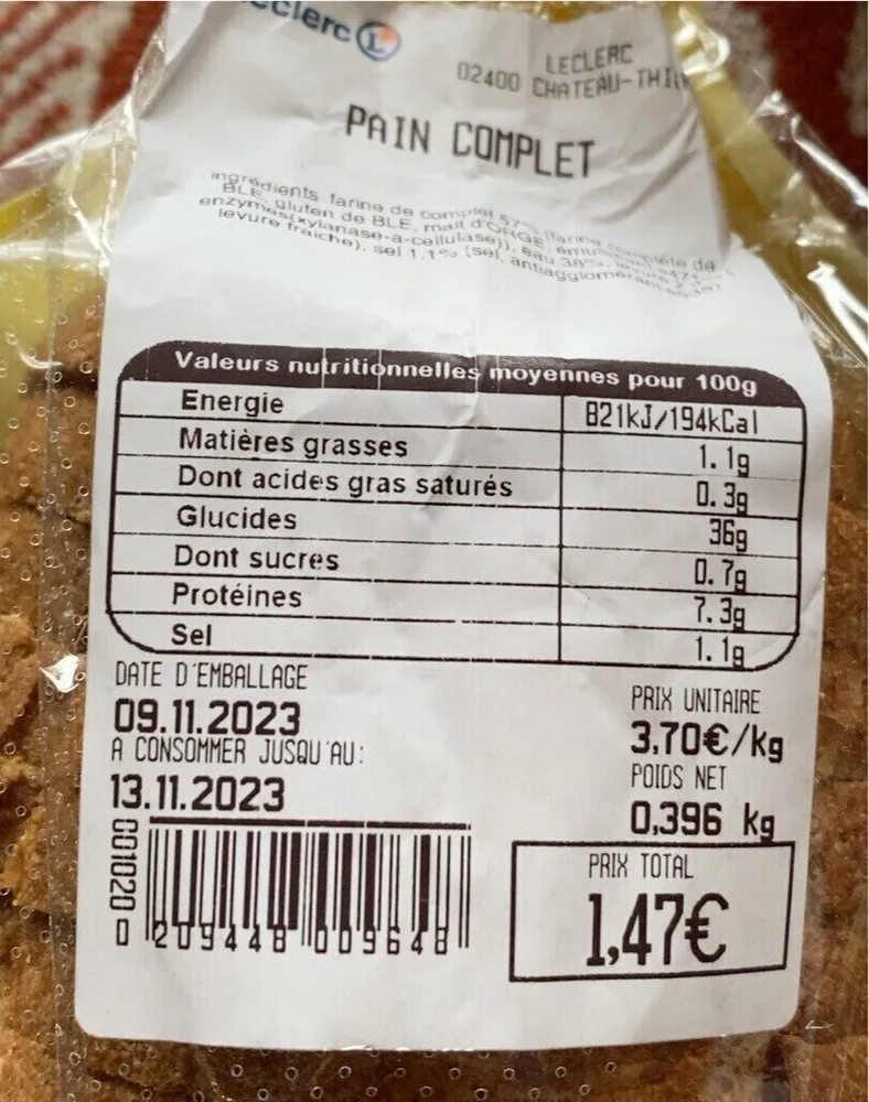 Pain complet