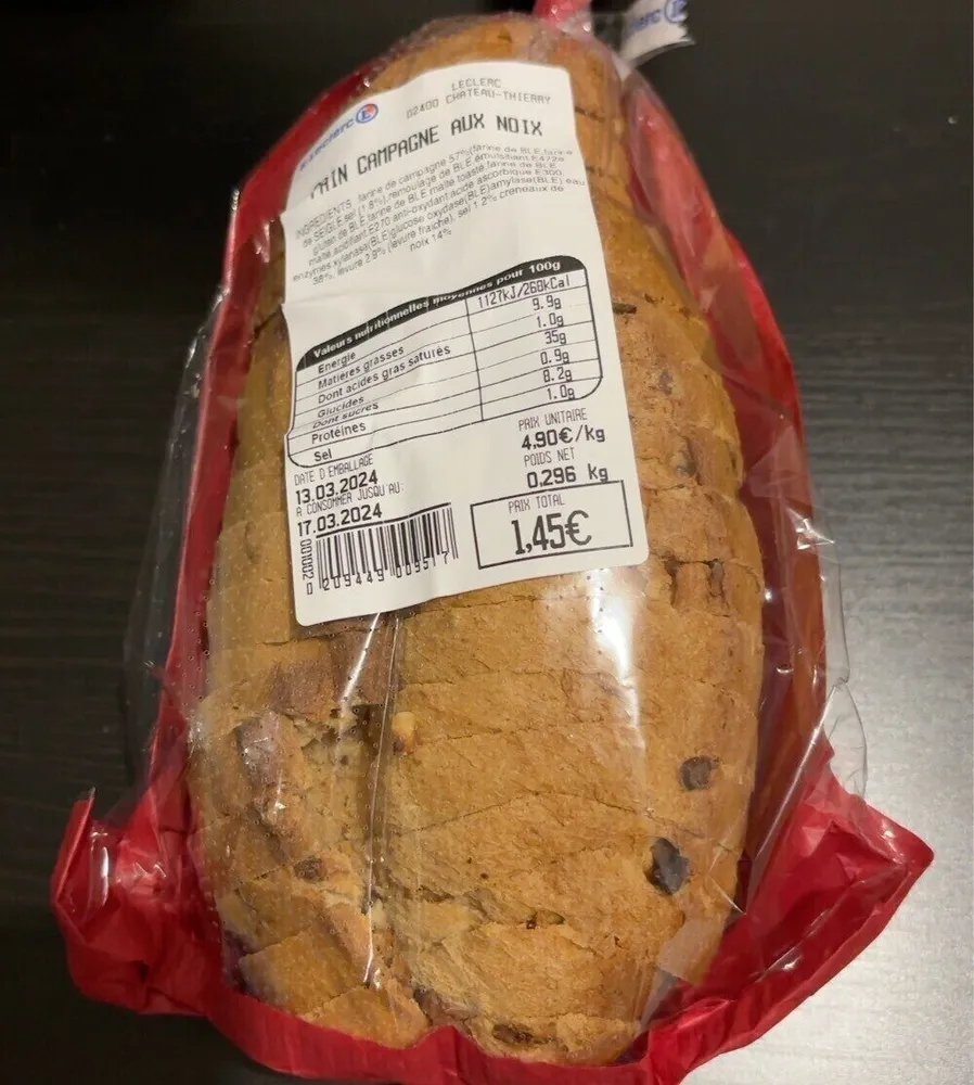 Pain de campagne aux noix