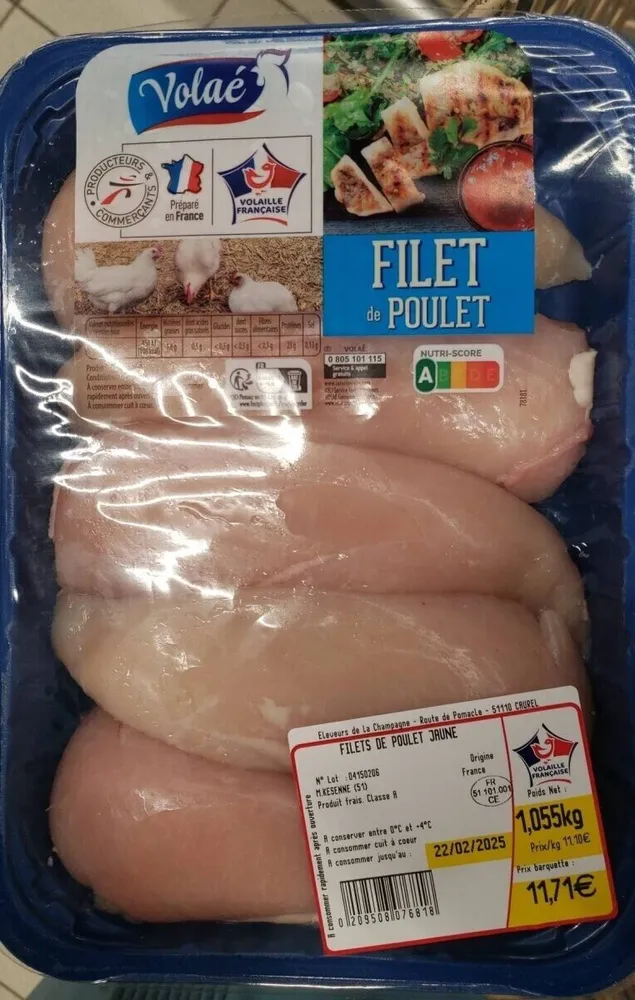 Filets de poulet jaune
