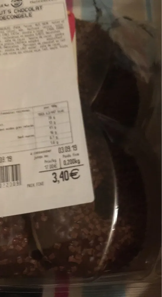 Donut's chocolat décongelé