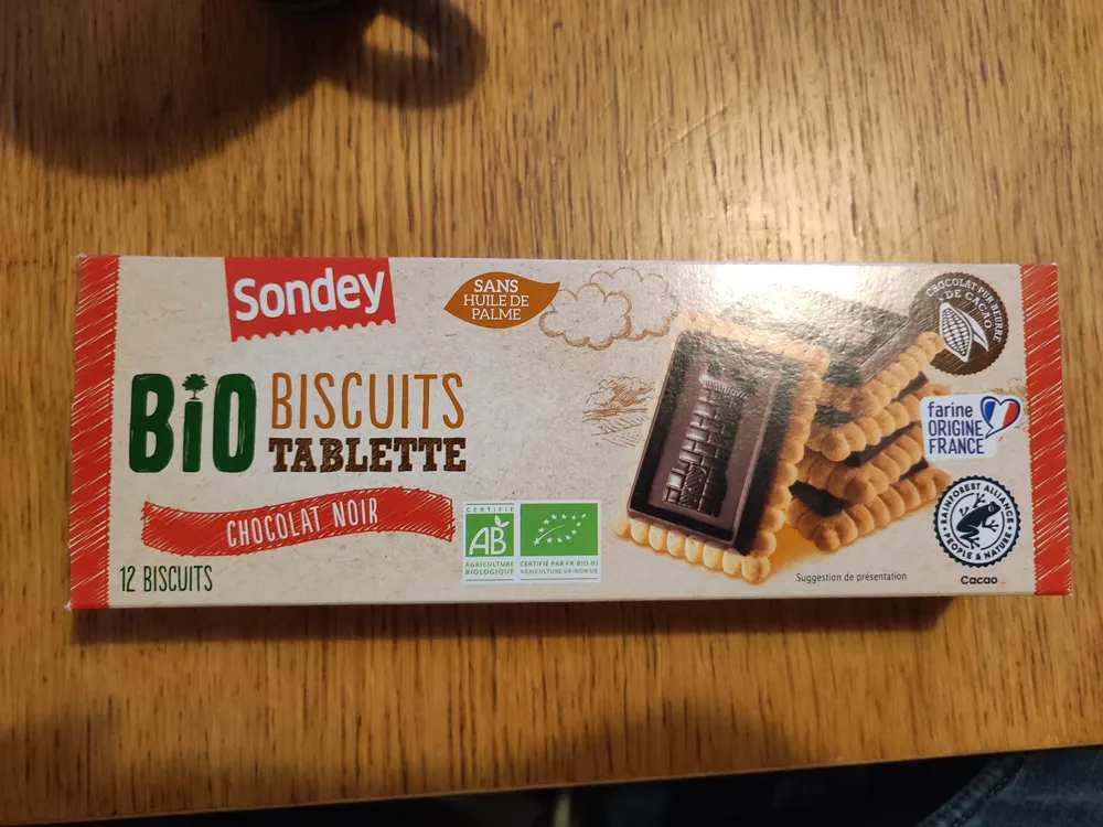 Biscuits tablette chocolat noir