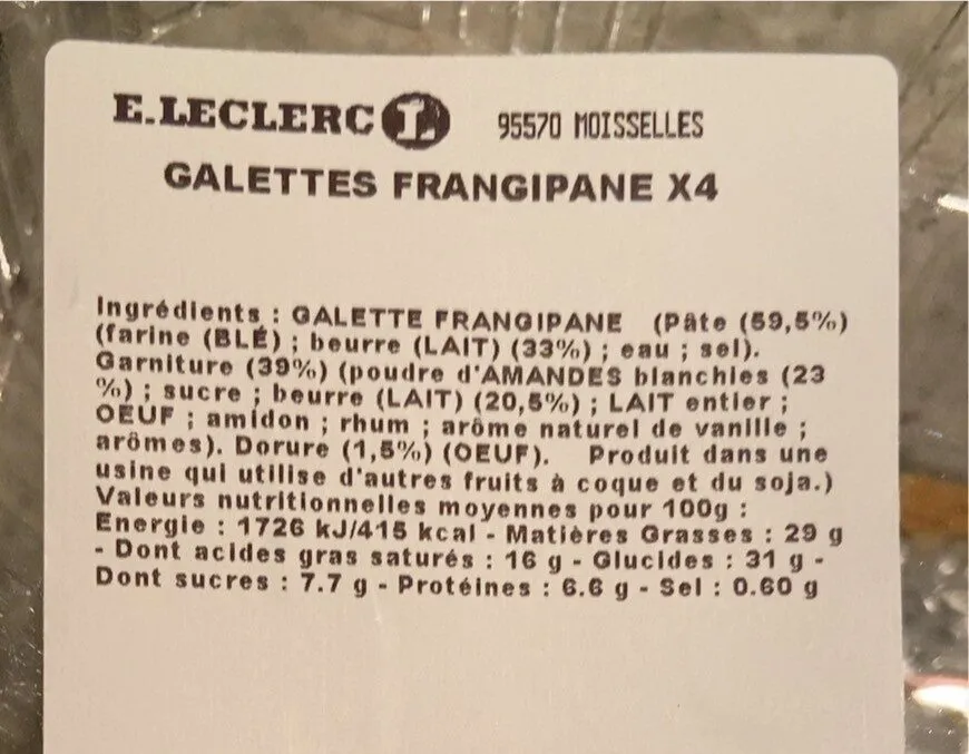 Galette frangipane