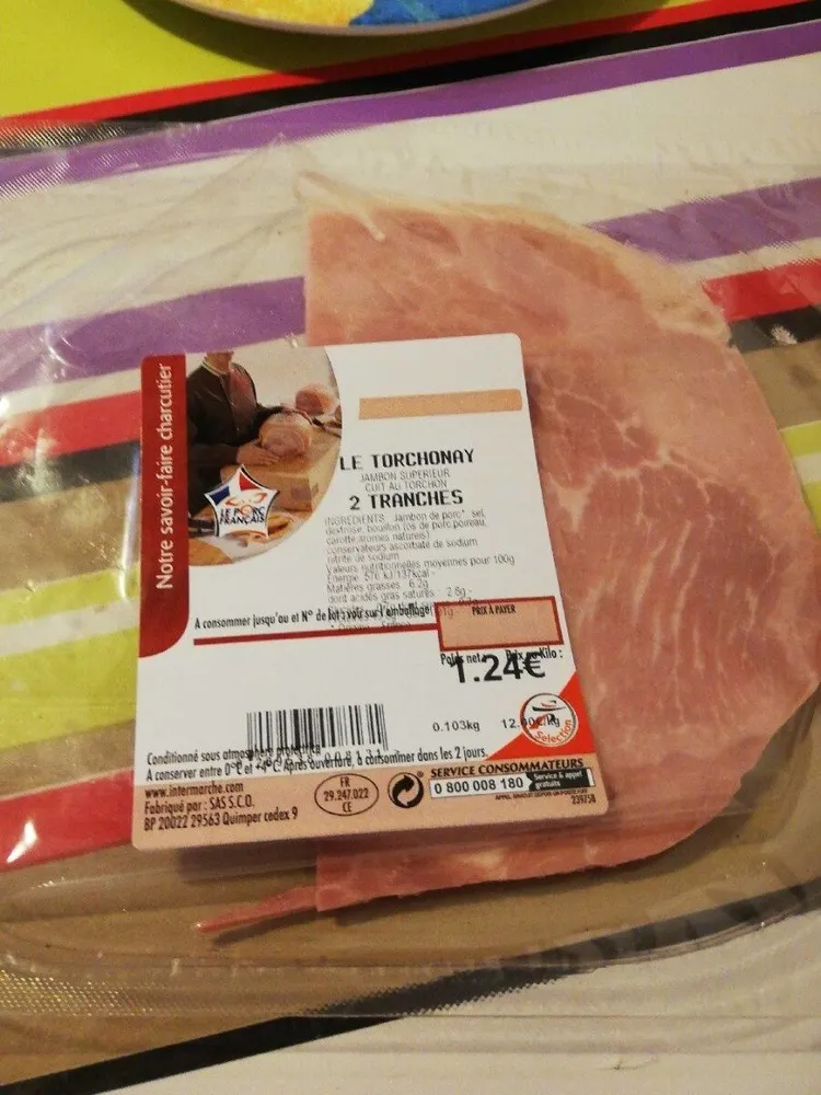 Jambon supérieur cuit au torchon