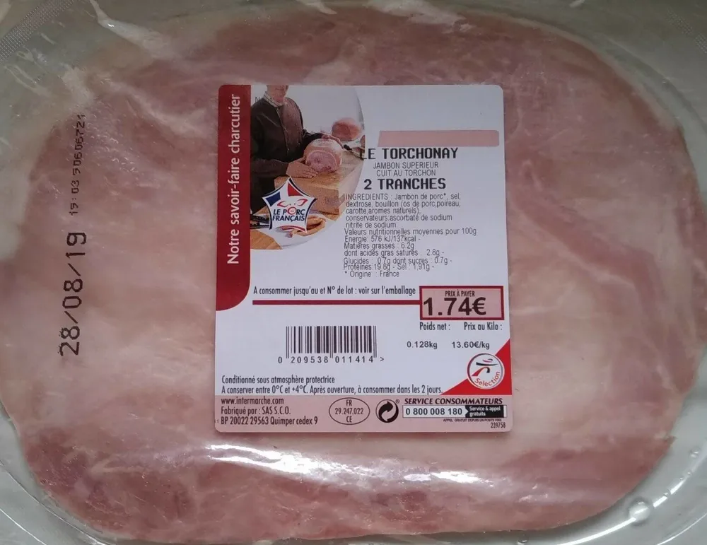 Jambon supérieur cuit au torchon