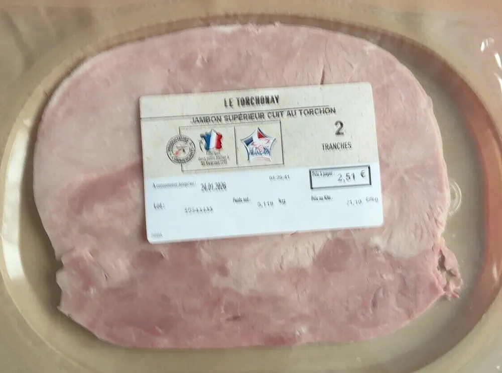 Jambon supérieur cuit au torchon