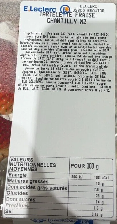 Tartelette fraise chantilly