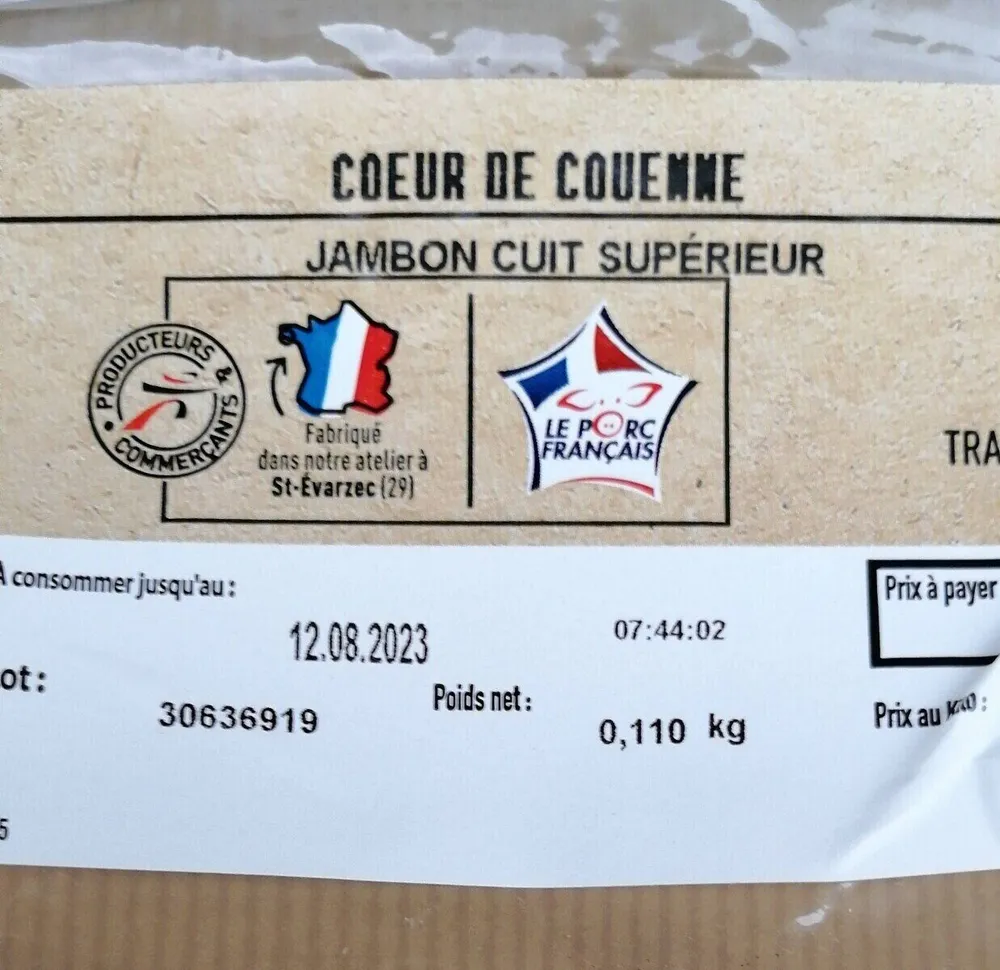 Jambon cuit supérieur