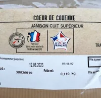 Jambon cuit supérieur