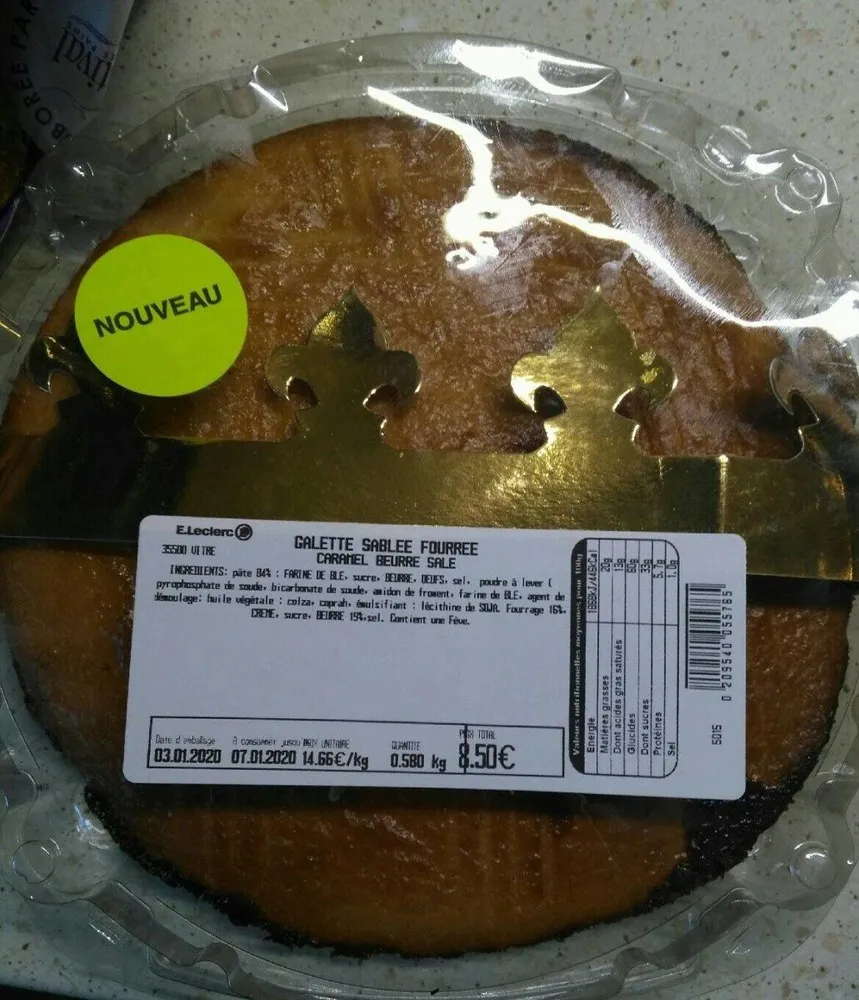 Galette sablée fourrée caramel au beutte salé