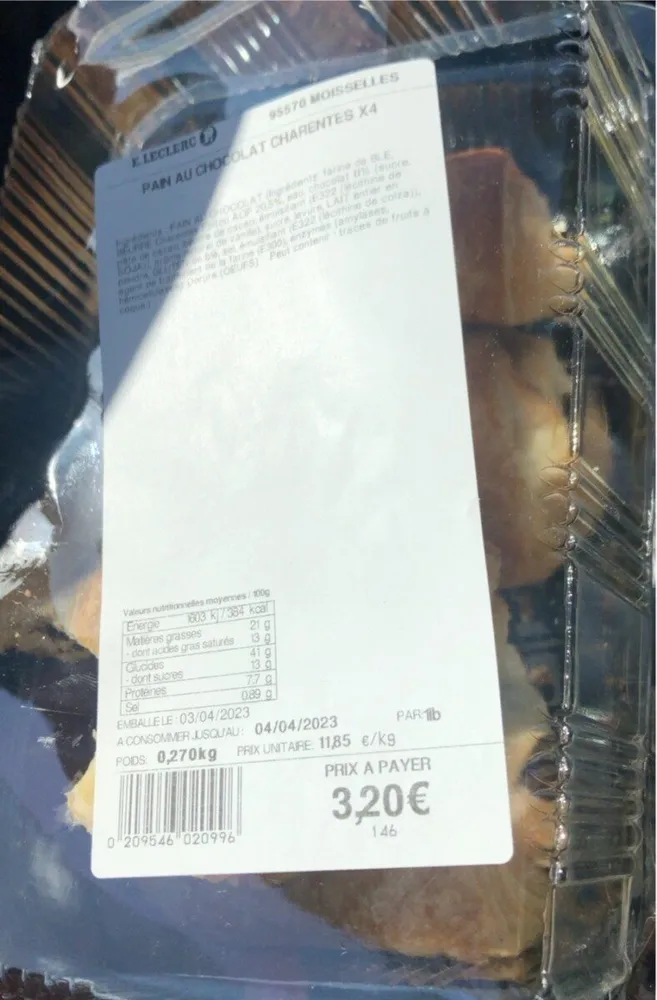 Pain au chocolat charentes