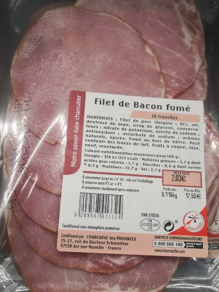 Filet de bacon fumé