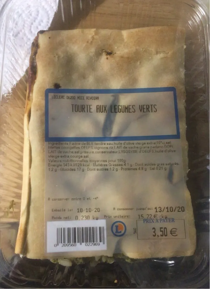 Tourte aux legumes verts