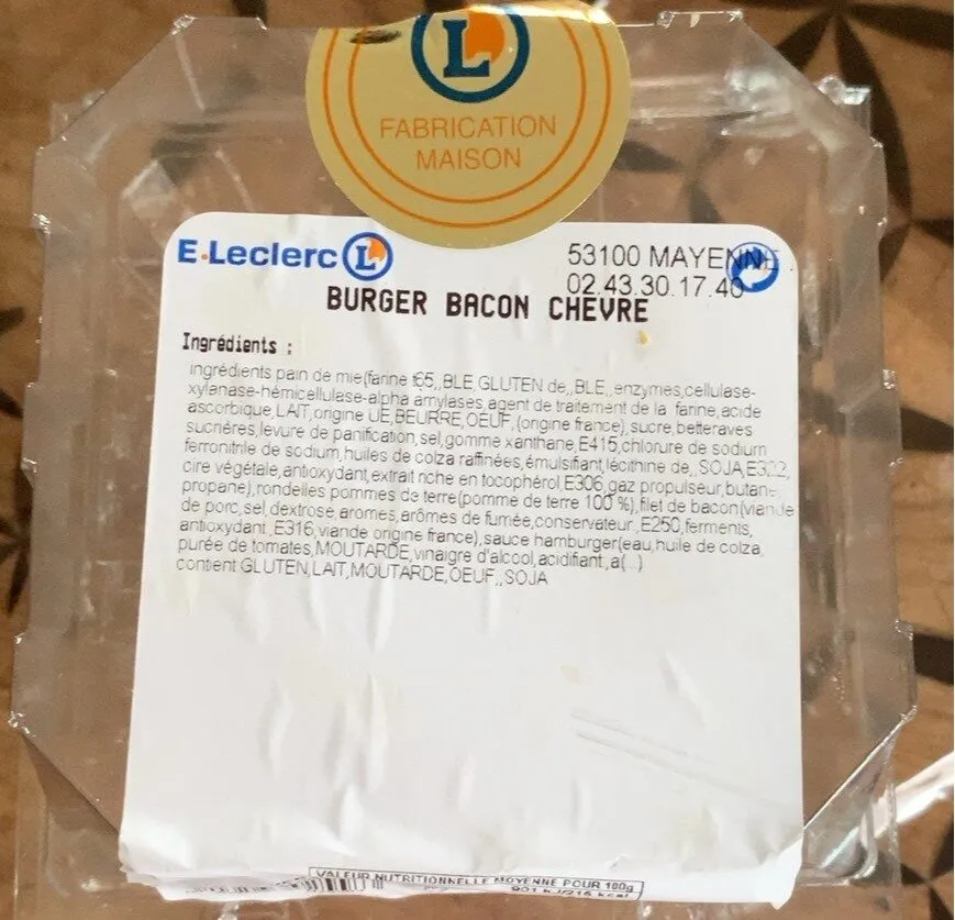 burger bacon chèvre