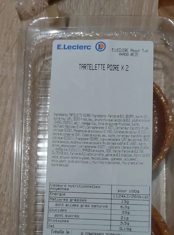 Tartelettes poire