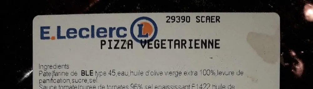 Pizza végétarienne Leclerc Scaër