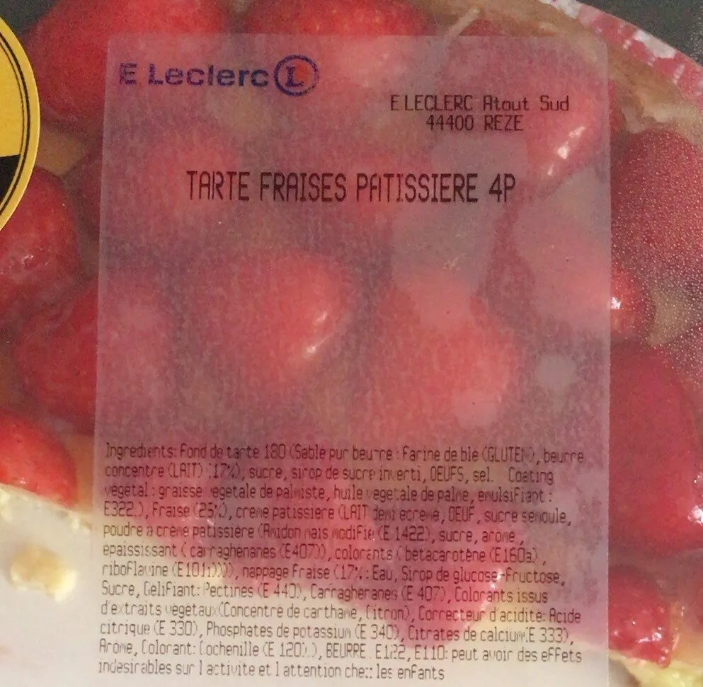 Tarte fraises pâtissière