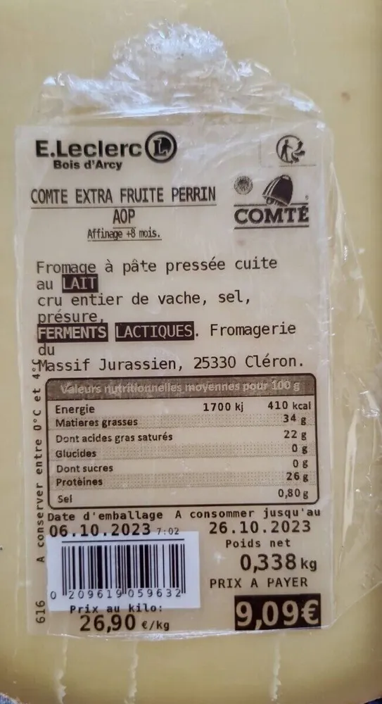 Comte extra fruité pertinent AOP