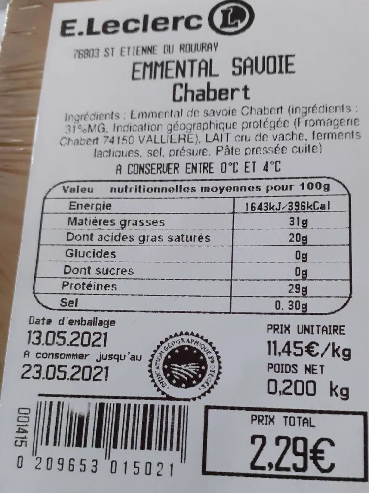 Emmental  Savoie  Chabert