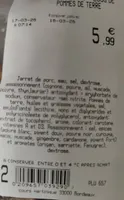 1/2 jambonneau+ z200gr pommes de terre