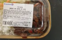Boeuf au sate et riz