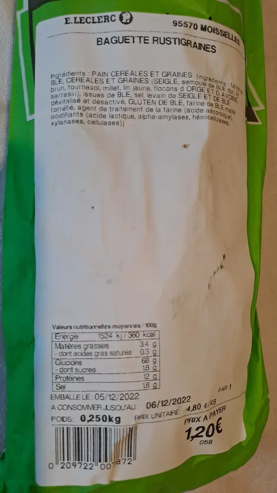 Baguette Rustigraines