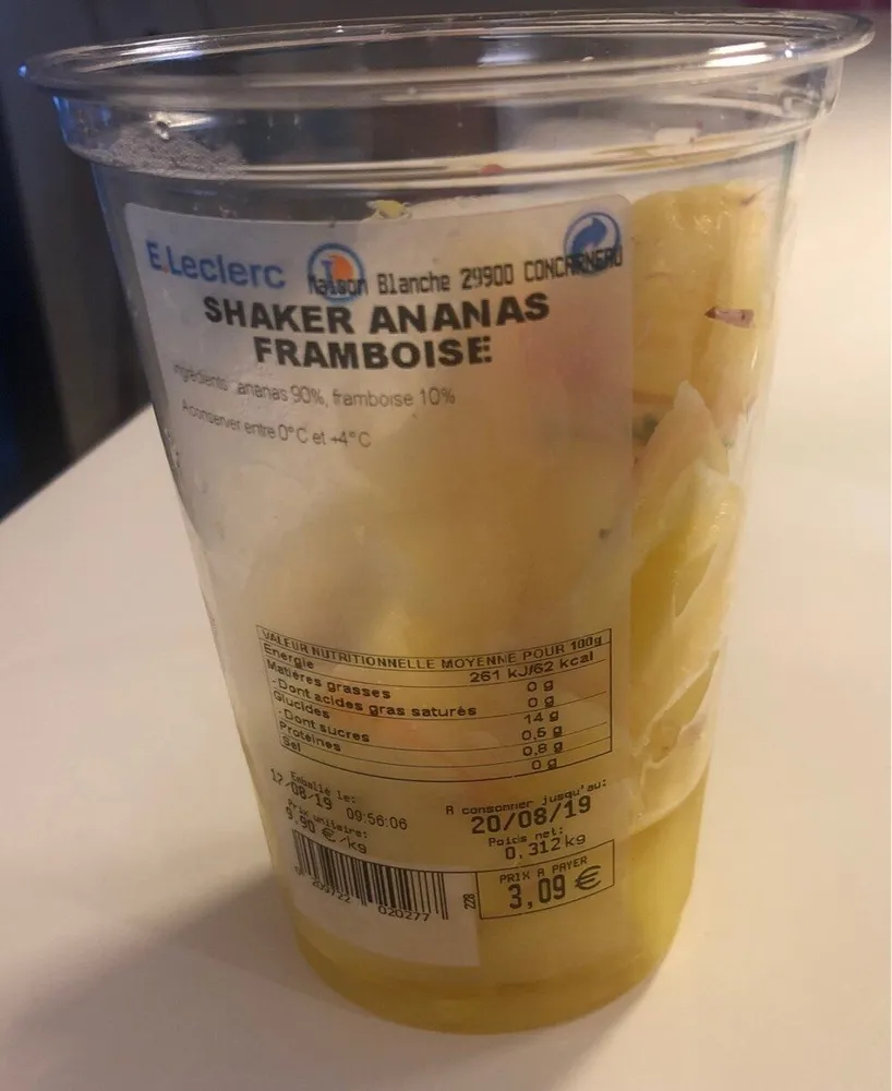 Shaker ananas framboise