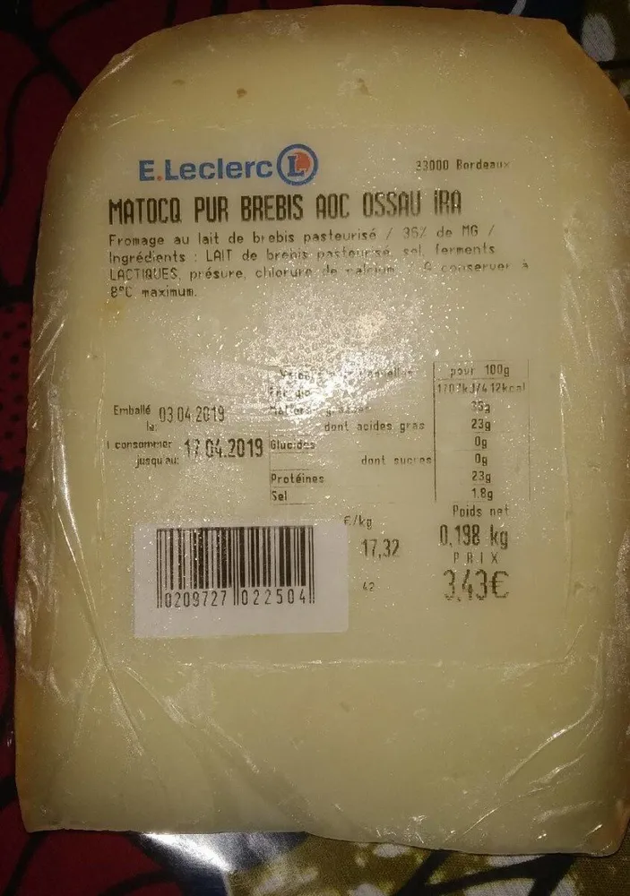 Matocq pur brebis aoc ossau ira