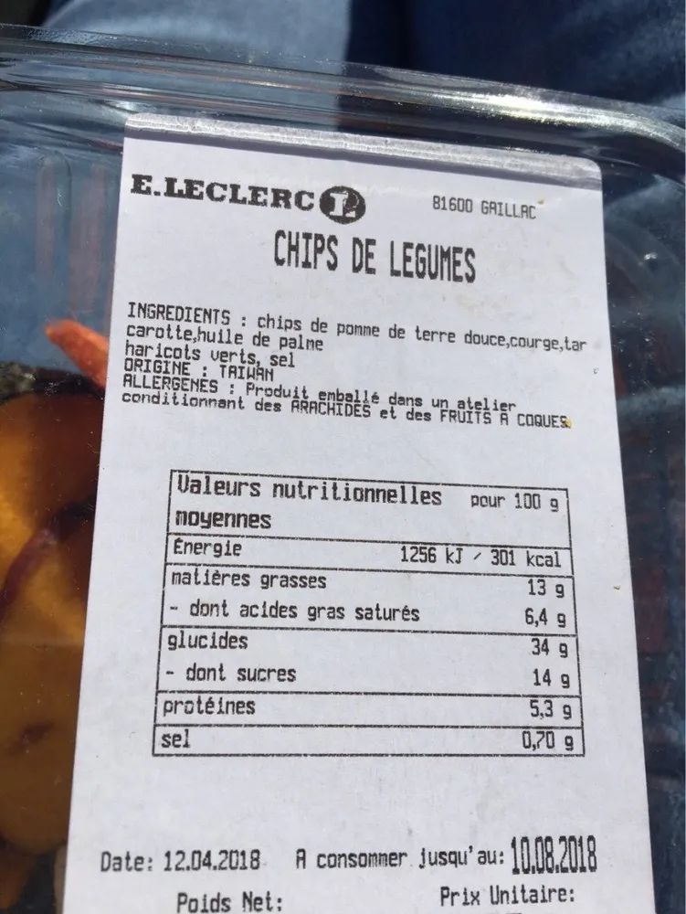 Chips de legumes