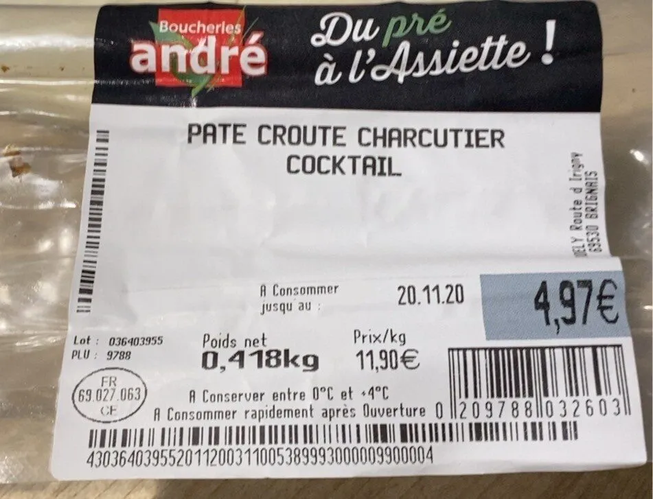 Pate croute charcutier cocktail