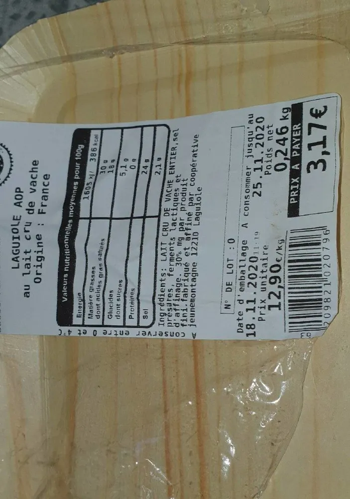 Laguiole AOP au lait cru de vache