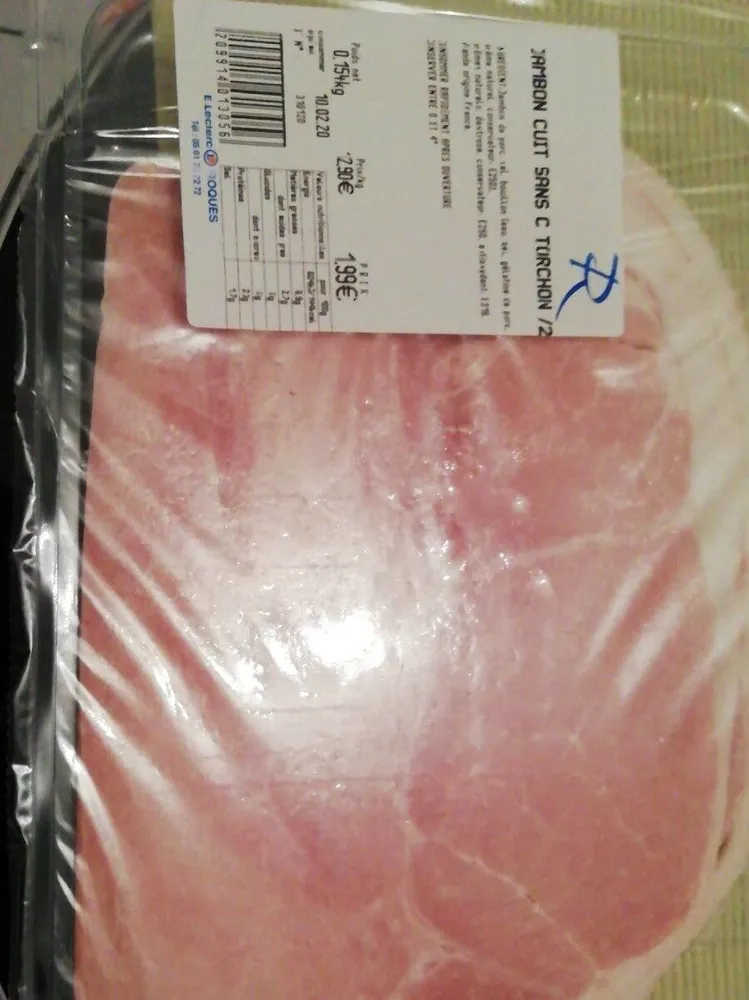 Jambon cuit sans c torchon