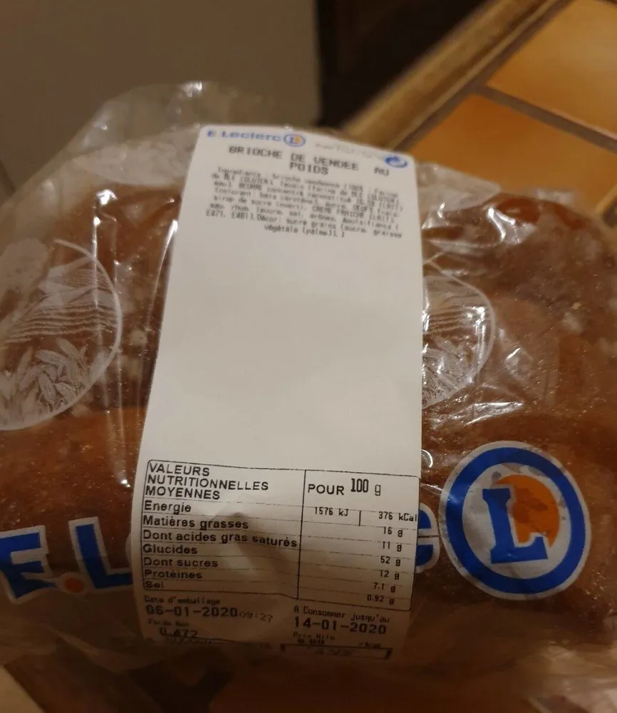 Brioche de Vendée leclerc