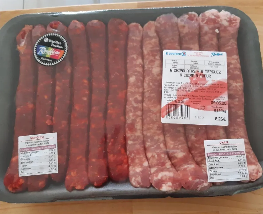 6 chipolatas + 6 merguez