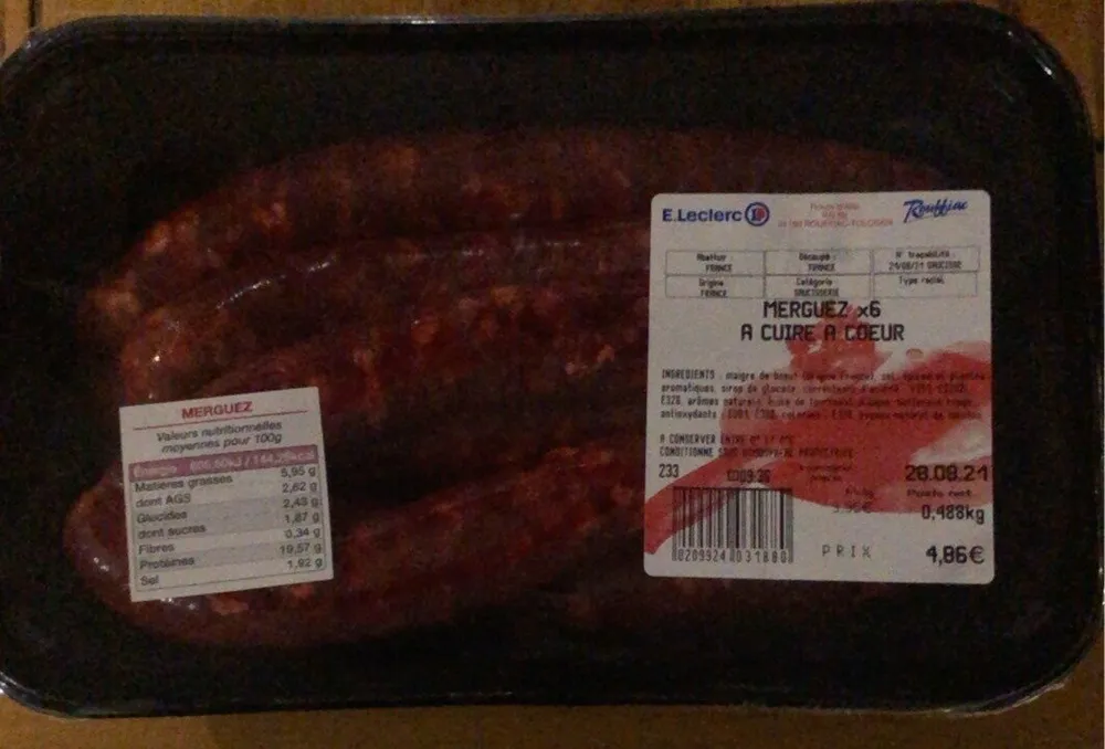 Merguez à cuire à coeur