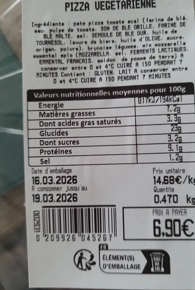 Pizza végétarienne