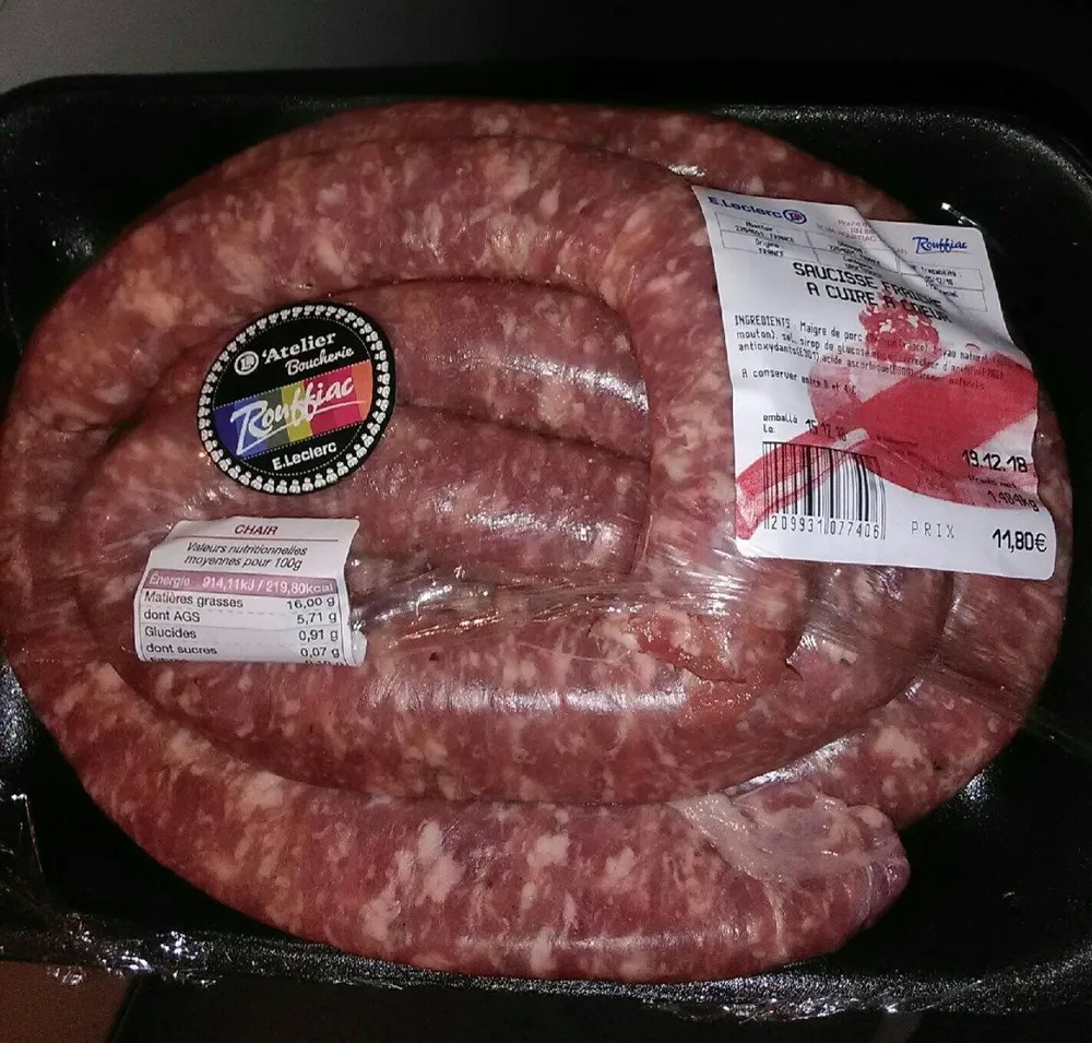 Saucisse fraîche à cuire à cœur