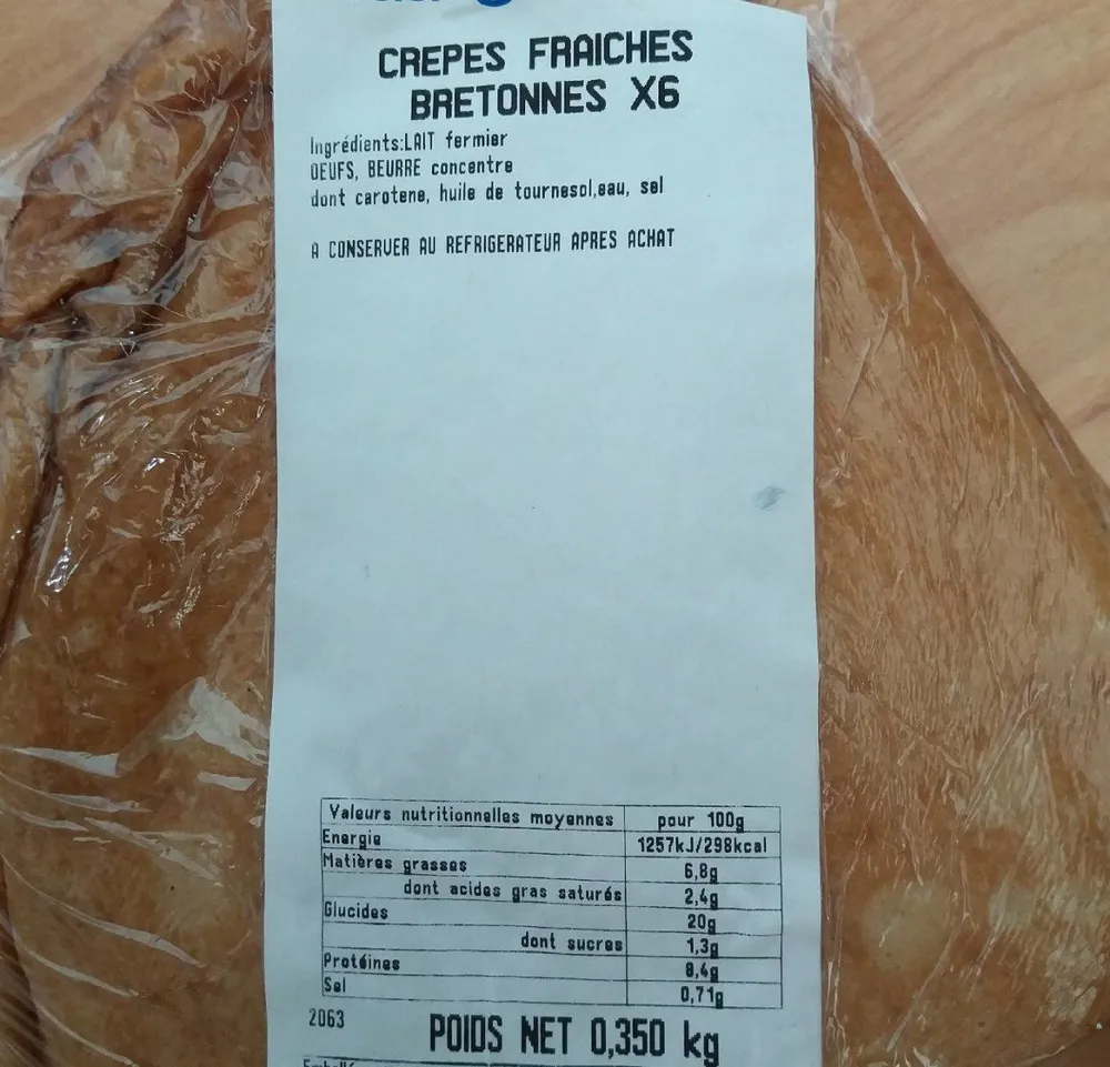 Crêpes fraîches bretonnes x 6